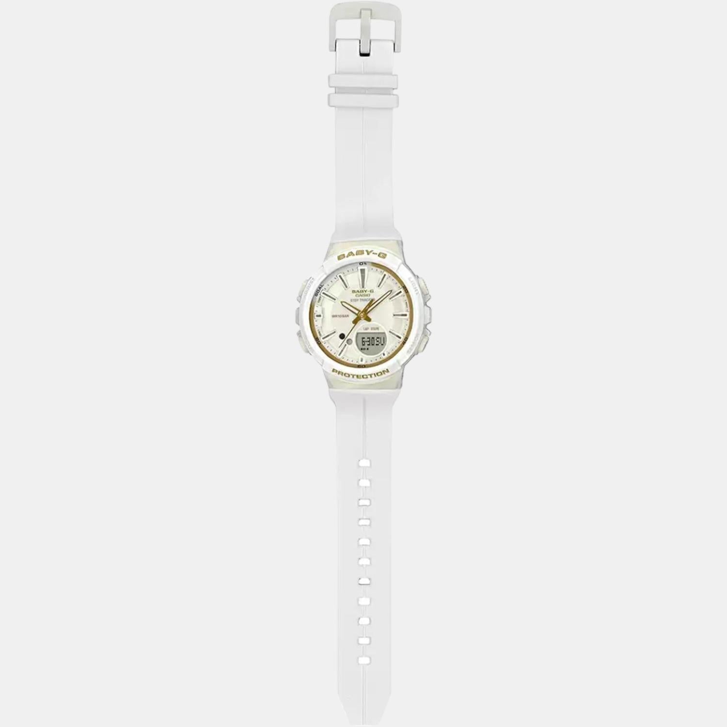 Baby-G Women Quartz White Dial Analog-Digital Resin Watch B212