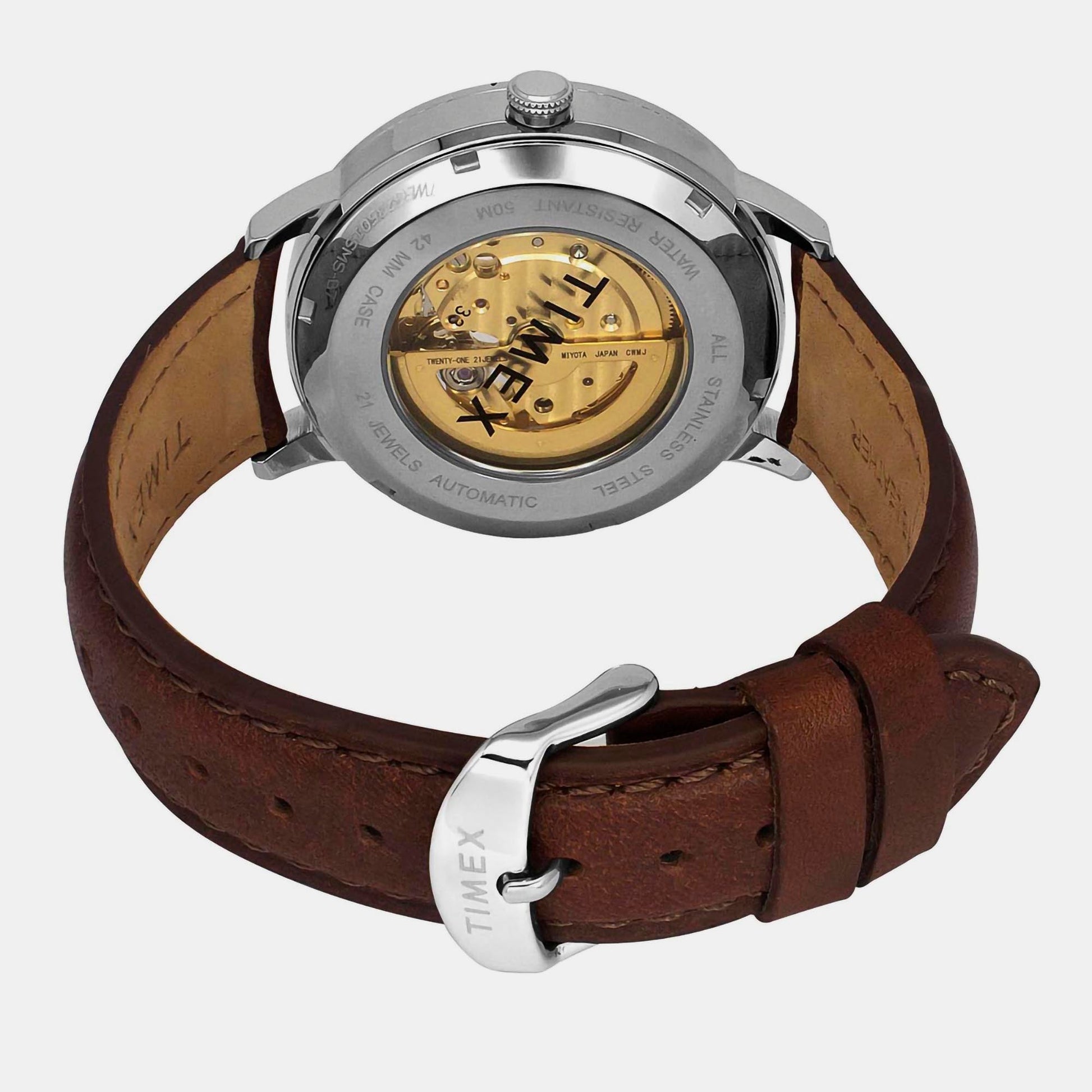 E Class Men Automatic Blue Dial Analog Leather Watch TWEG23501