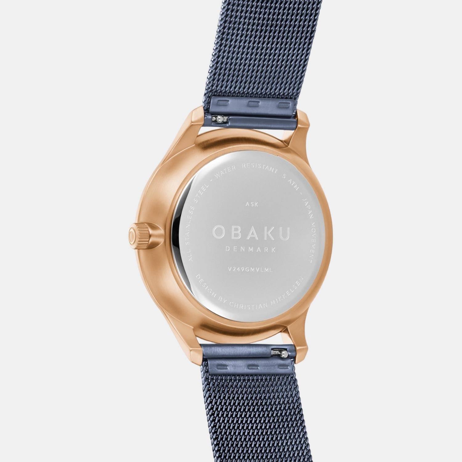 Ask Ocean Men Quartz Blue Dial Analog Stainless Steel Watch V249GMVLML