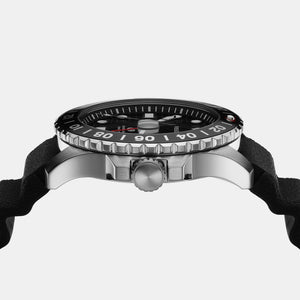 Fossil Blue GMT Men Black Dial Analog Silicone Watch FS6036