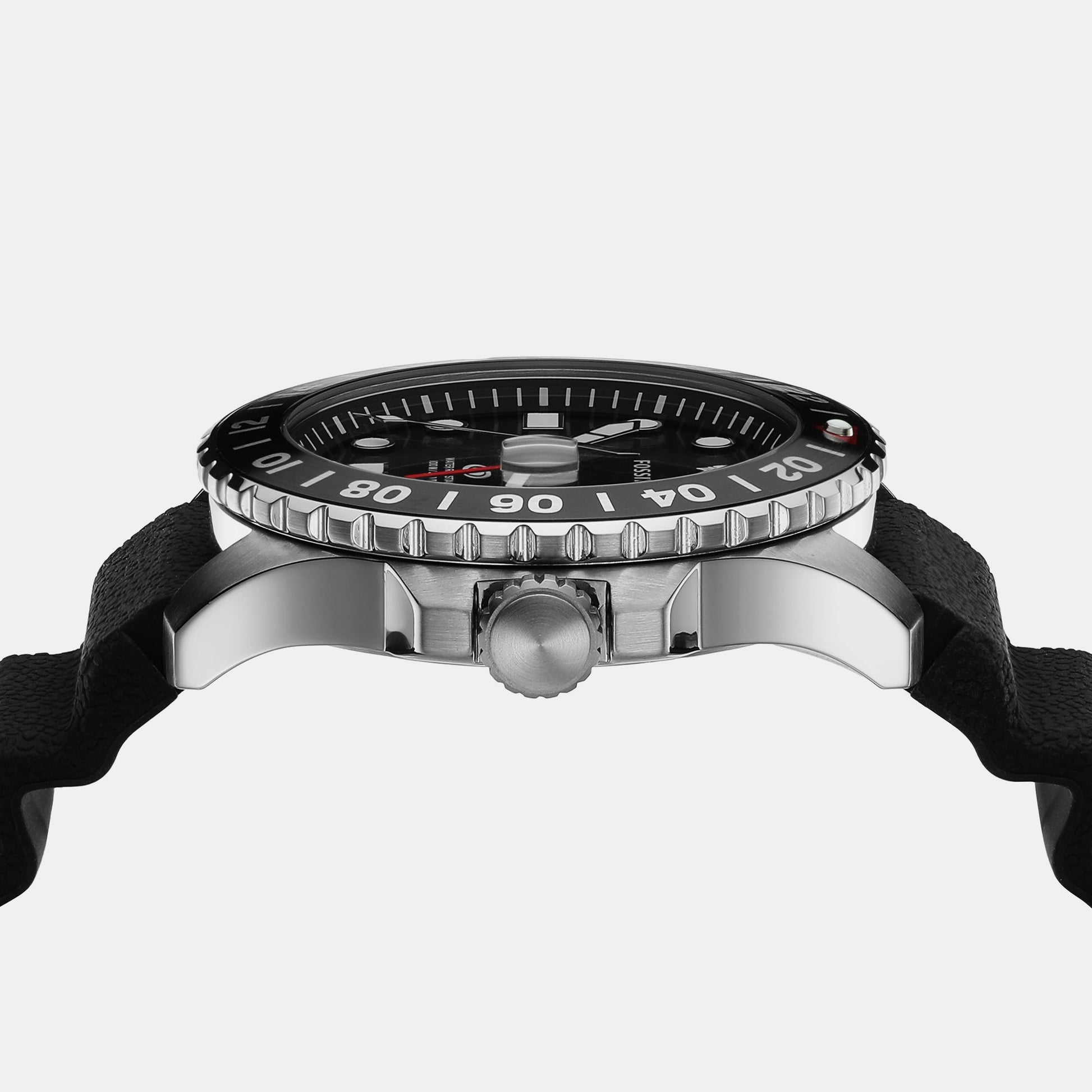 Fossil Blue GMT Men Black Dial Analog Silicone Watch FS6036