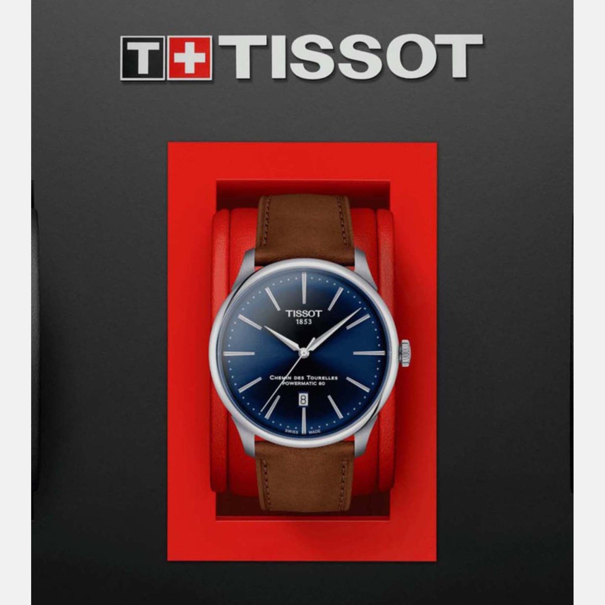 Chemin Des Tourelles Men Automatic Blue Dial Analog Leather Watch T1394071604100