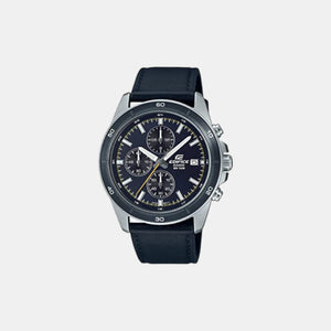 Edifice Men Quartz Blue Dial Chronograph Leather Watch ED570