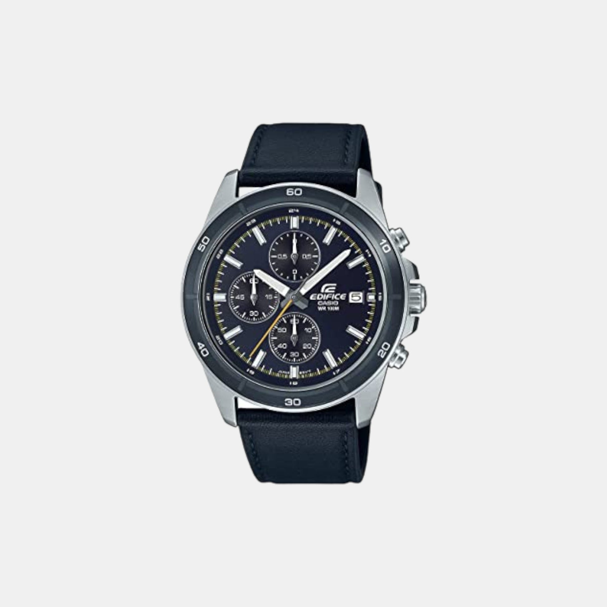 Edifice Men Quartz Blue Dial Chronograph Leather Watch ED570