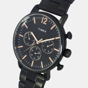 Fashion Men Quartz Black Dial Chronograph Stainless Steel Watch TWEG20010