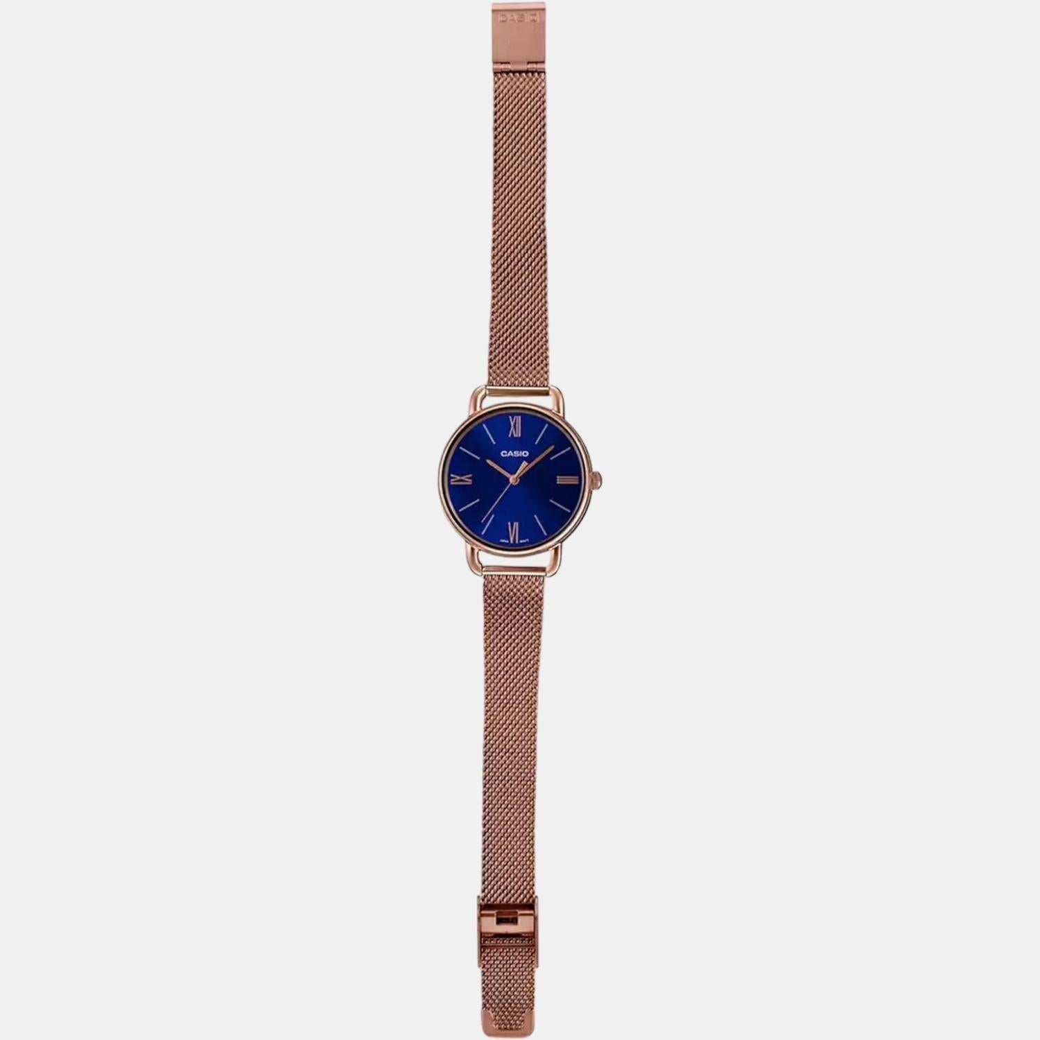 Enticer Women Quartz Blue Dial Analog Stainless Steel Watch A1805