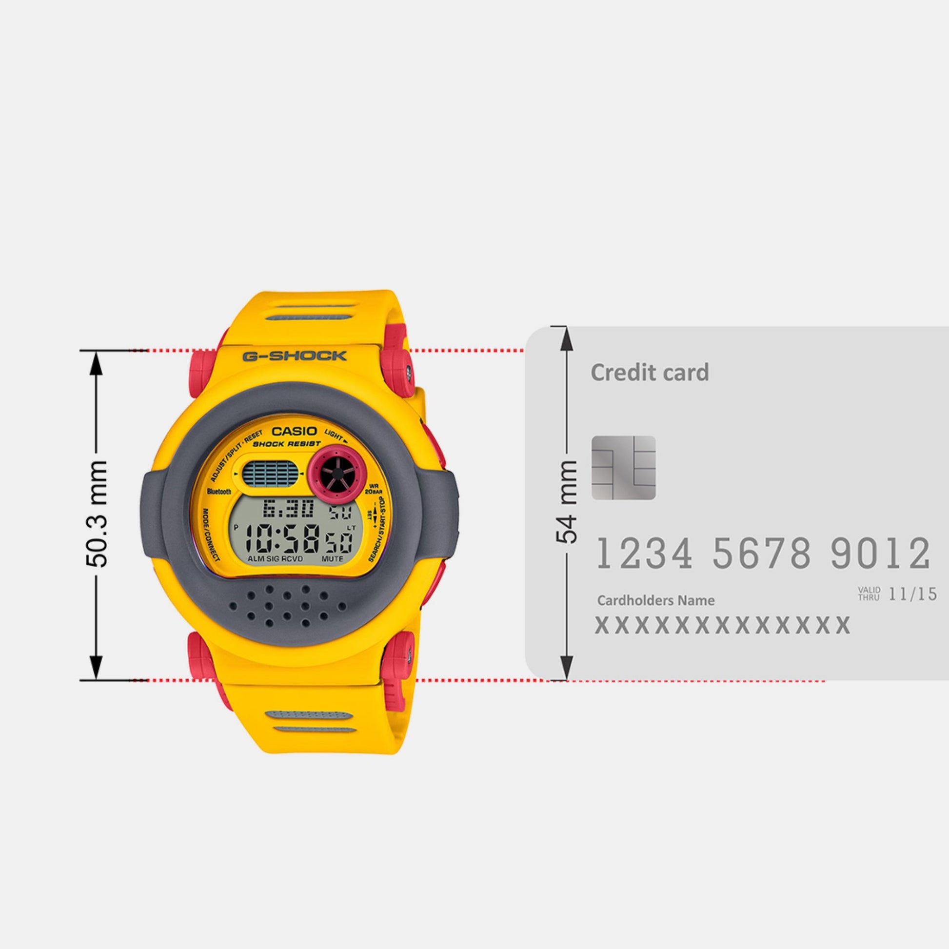 G-Shock Men Quartz Yellow Dial Digital Resin Watch G1344