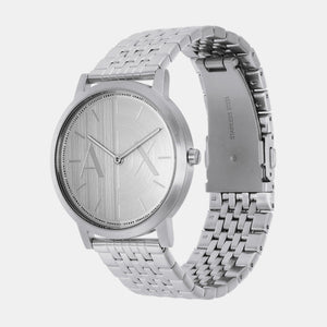 Dale Men Quartz Silver Dial Analog Stainless Steel Watch AX2870