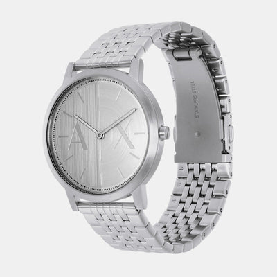 Dale Men Quartz Silver Dial Analog Stainless Steel Watch AX2870