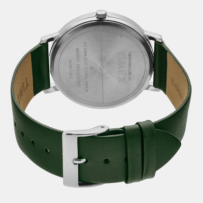 Classics Men Quartz Silver Dial Analog Leather Watch TW0TG8013