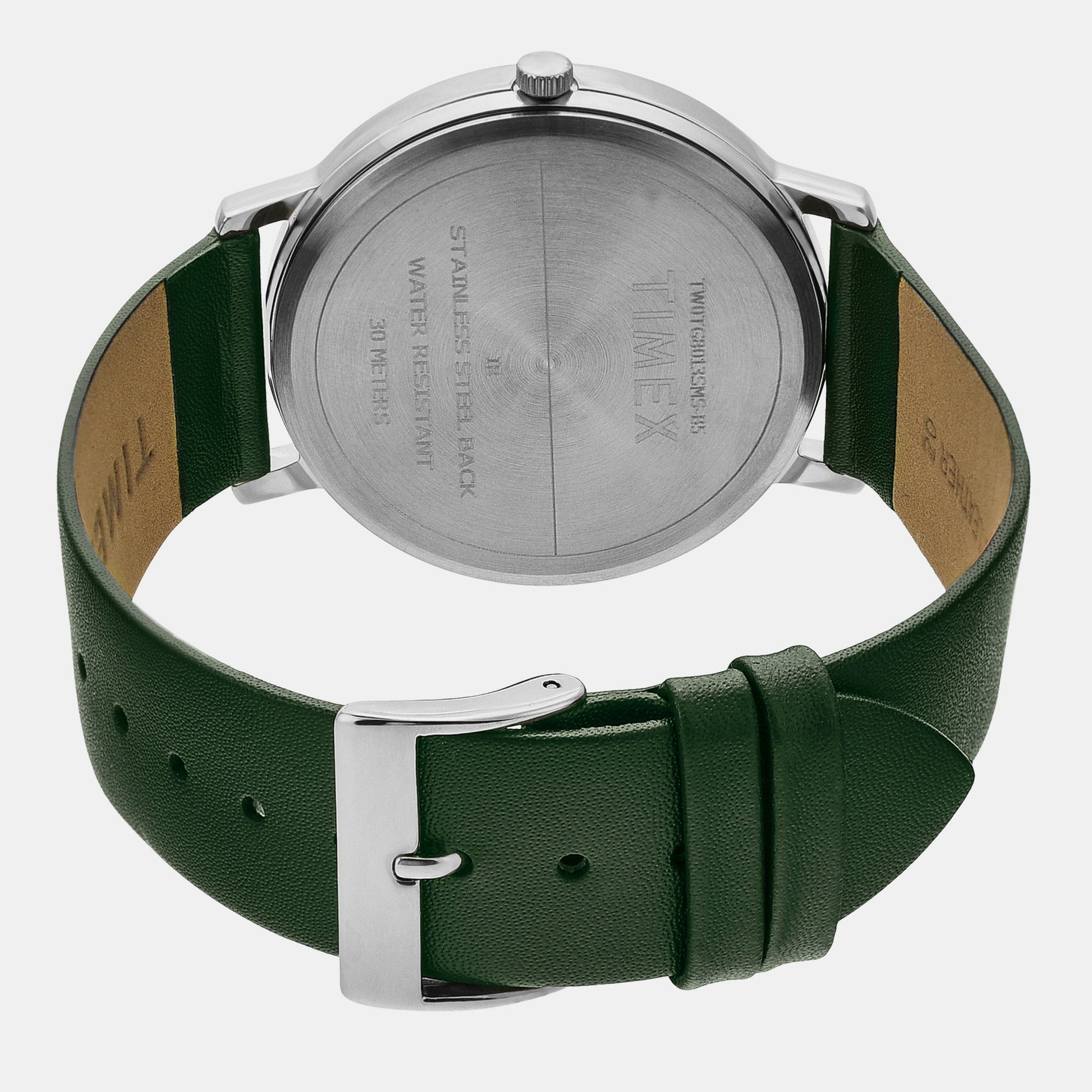 Classics Men Quartz Silver Dial Analog Leather Watch TW0TG8013