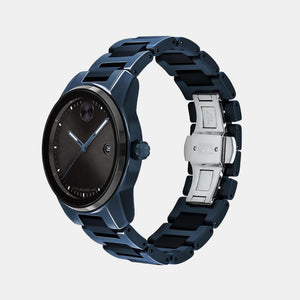 Bold Men Quartz Black Dial Analog Stainless Steel Watch 3600728