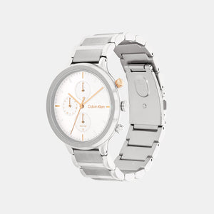 Energize Women Quartz White Dial Chronograph Stainless Steel Watch 25200238