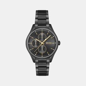 Grand Course Women Quartz Black Dial Analog Stainless Steel Watch 1502605