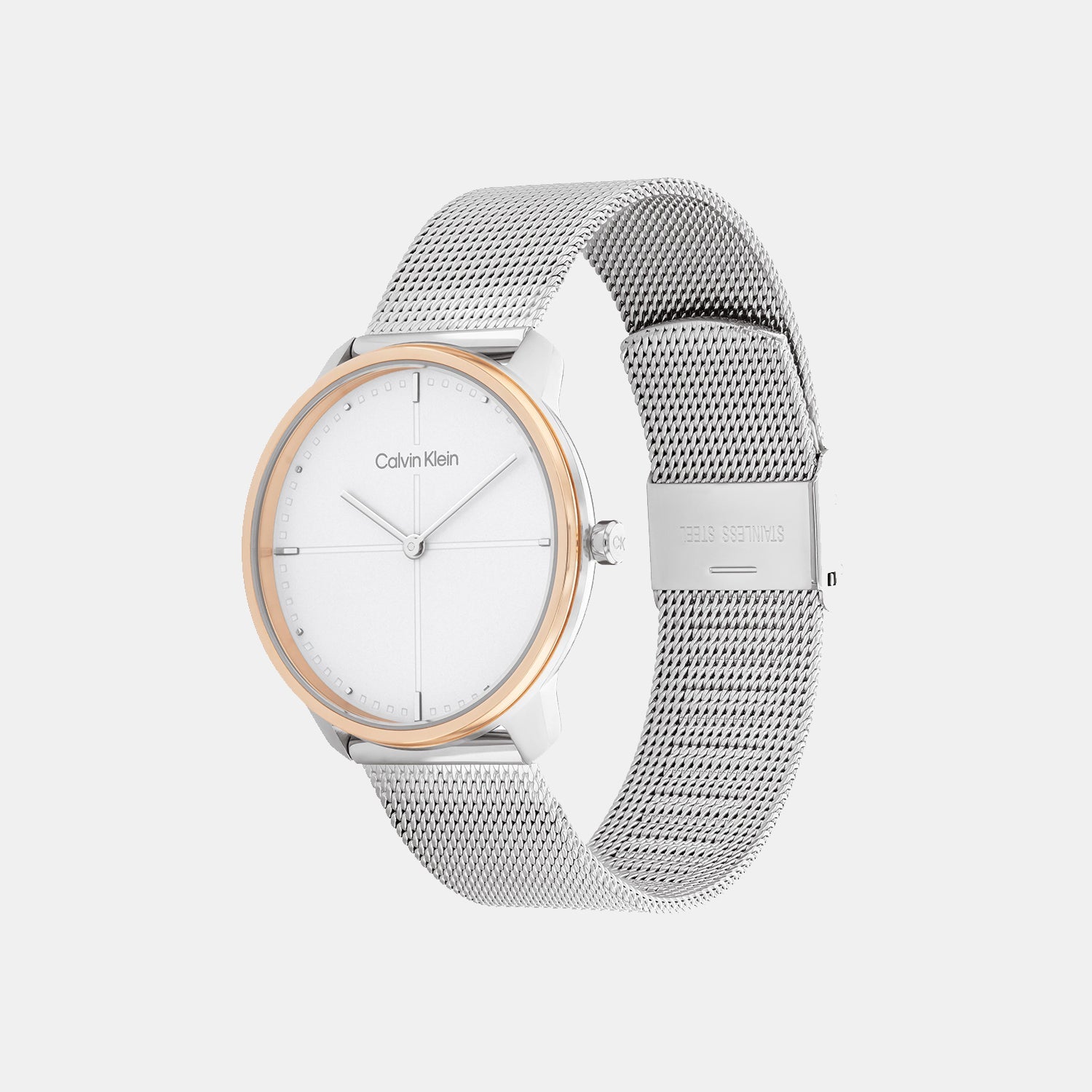 Ck Iconic Unisex Quartz Grey Dial Analog Mesh Watch 25200157