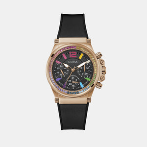 Charisma Women Quartz Black Dial Chronograph Leather Watch GW0562L3
