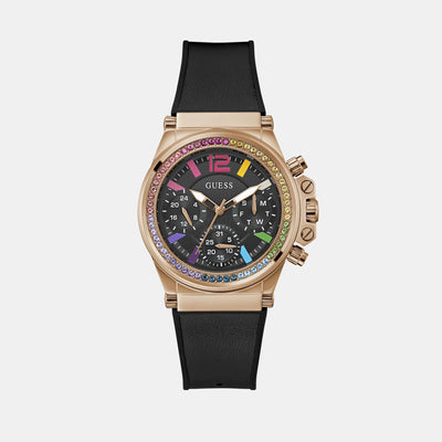 Charisma Women Quartz Black Dial Chronograph Leather Watch GW0562L3