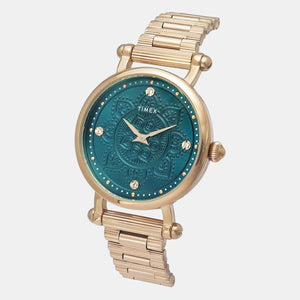 Fria Women Quartz Green Dial Analog Stainless Steel Watch TWEL14303