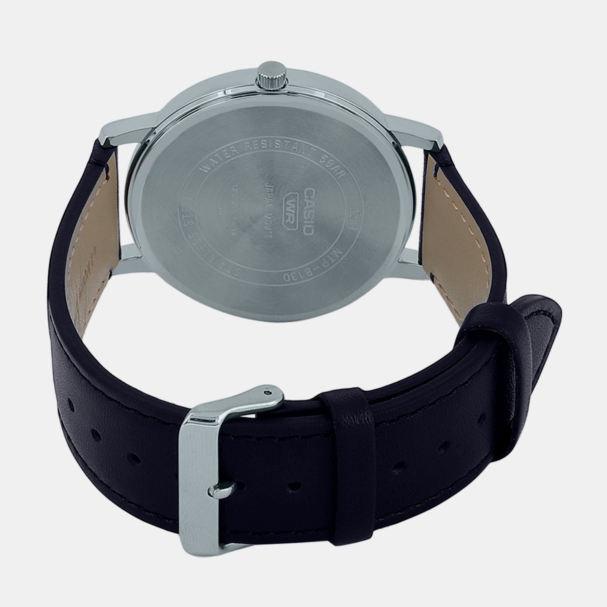 Enticer Men Quartz Black Dial Analog Leather Watch A2130