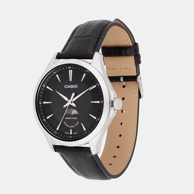 Enticer Men Quartz Black Dial Analog Leather Watch A2167