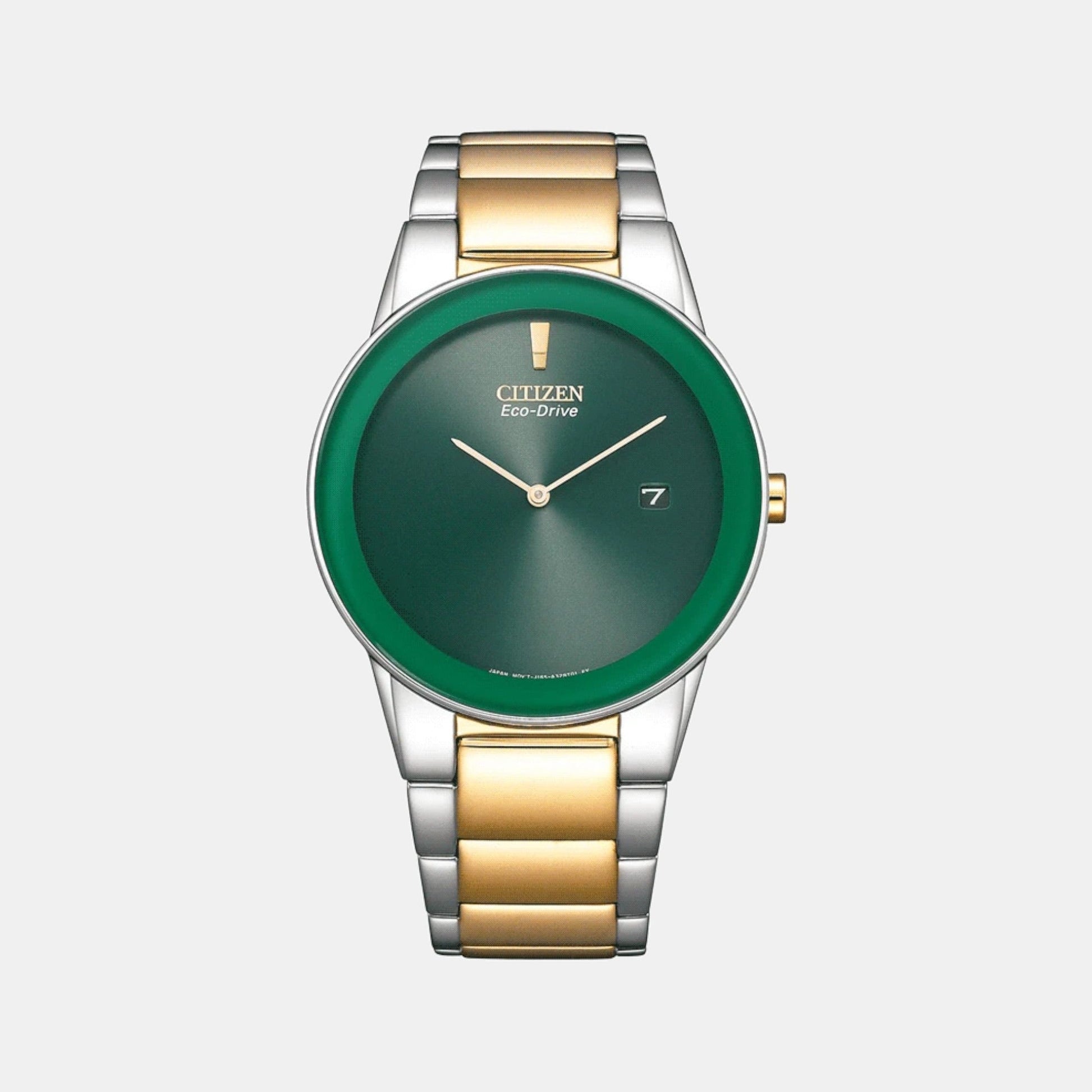 Axiom Men Quartz Green Dial Analog Stainless Steel Watch AU1064-85X