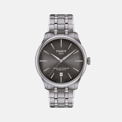 Chemin Des Tourelles Men Automatic Grey Dial Analog Stainless steel Watch T1398071106100