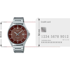 Enticer Men Quartz Brown Dial Analog Stainless Steel Watch A2102