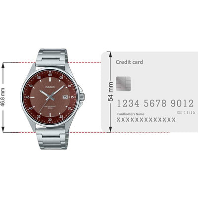 Enticer Men Quartz Brown Dial Analog Stainless Steel Watch A2102