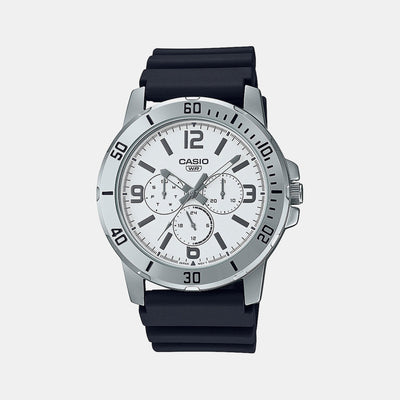 Enticer Men Quartz White Dial Chronograph Resin Watch A2146