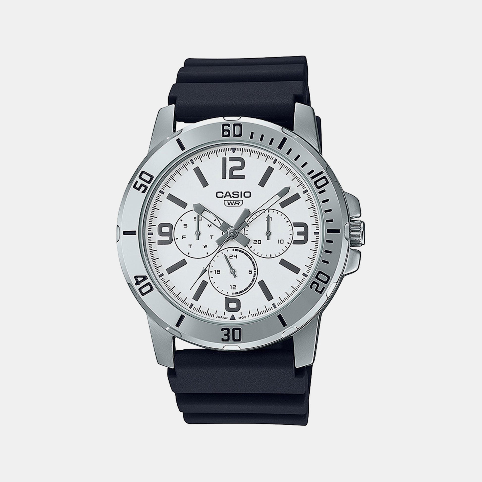 Enticer Men Quartz White Dial Chronograph Resin Watch A2146
