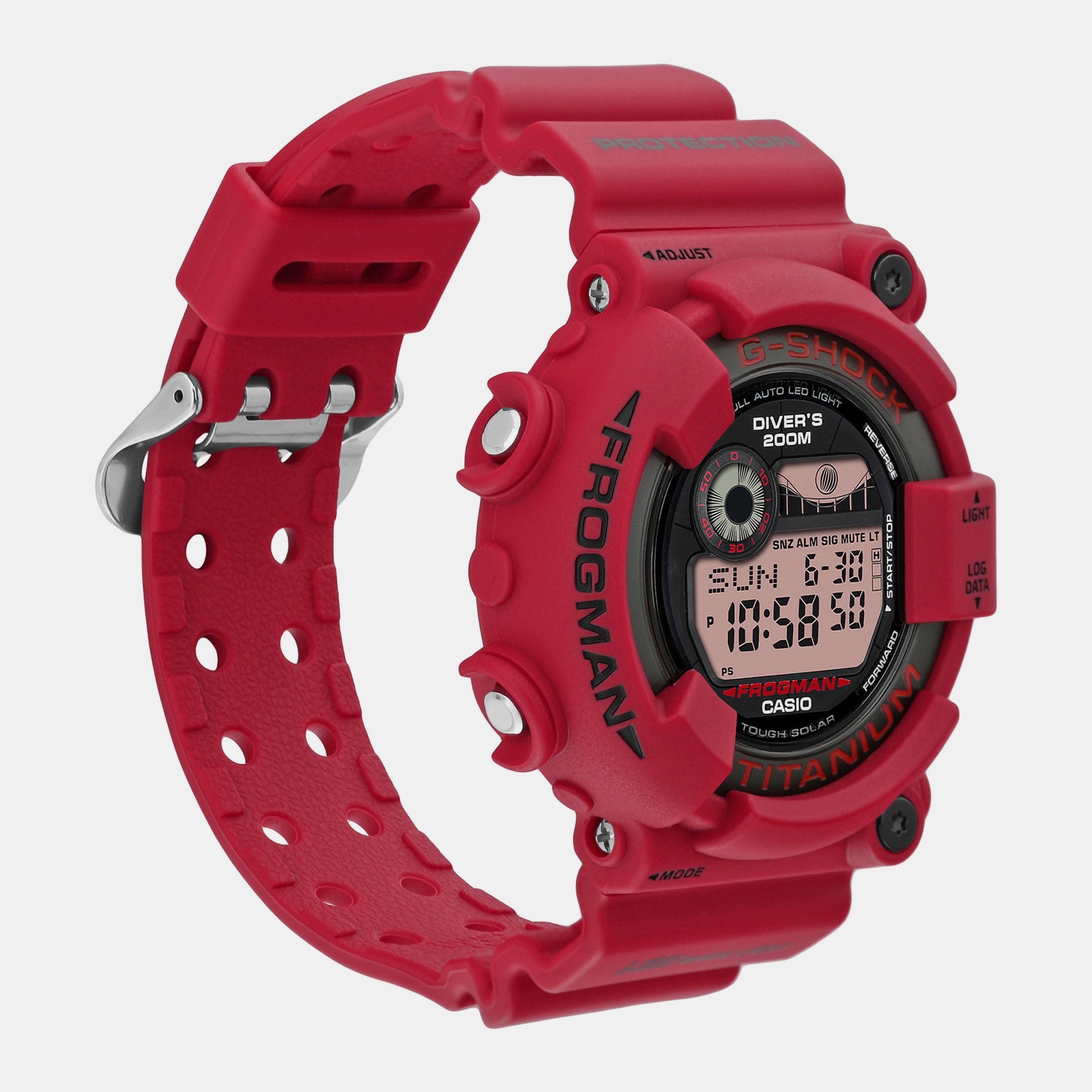 G-Shock Men Solar Red Dial Digital Resin Watch G1394