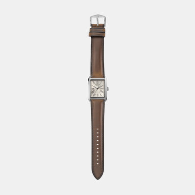 Carraway Men Quartz Cream Dial Analog Leather Watch FS6012