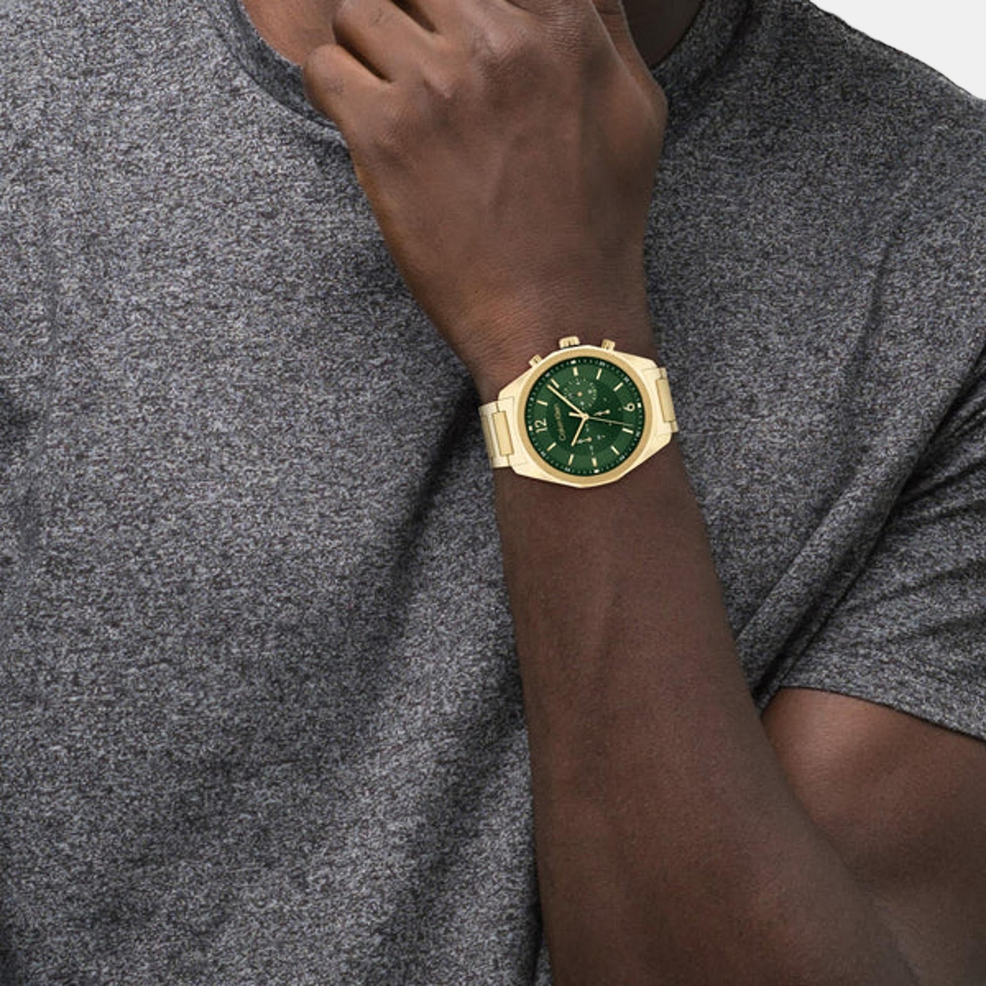 Ck Force Men Quartz Green Dial Chronograph Stainless Steel Watch 25200266