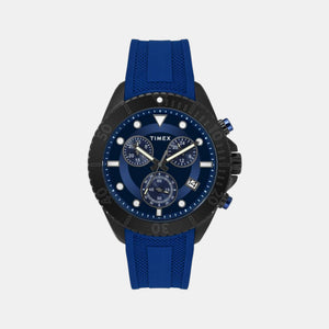 E Class Men Quartz Blue Dial Chronograph Silicone Watch TWEG20100