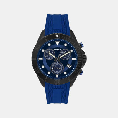 E Class Men Quartz Blue Dial Chronograph Silicone Watch TWEG20100
