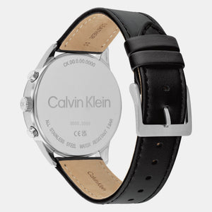 Ck Infinite Men Quartz Grey Dial Chronograph Leather Watch 25200379