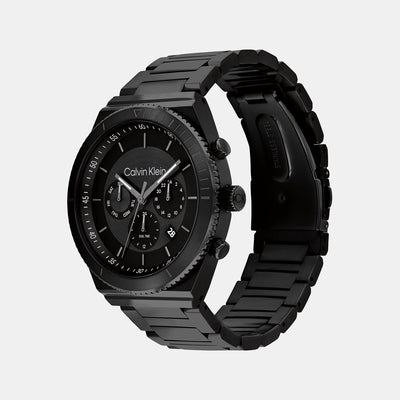 Ck Fearless Men Quartz Black Dial Chronograph Stainless Steel Watch 25200303