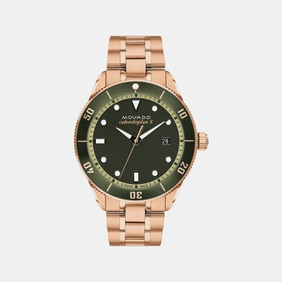Heritage Men Quartz Green Dial Analog Stainless Steel Watch 3650186
