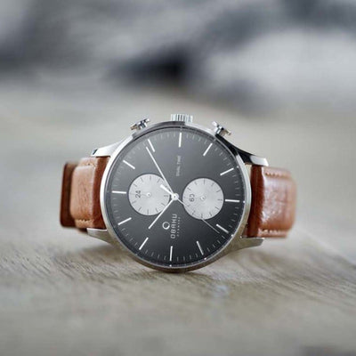 Gran Camel Men Quartz Black Dial Analog Leather Watch V196GUCURZ