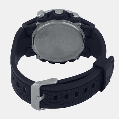 Edifice Men Quartz Black Dial Analog-Digital Resin Watch ED578