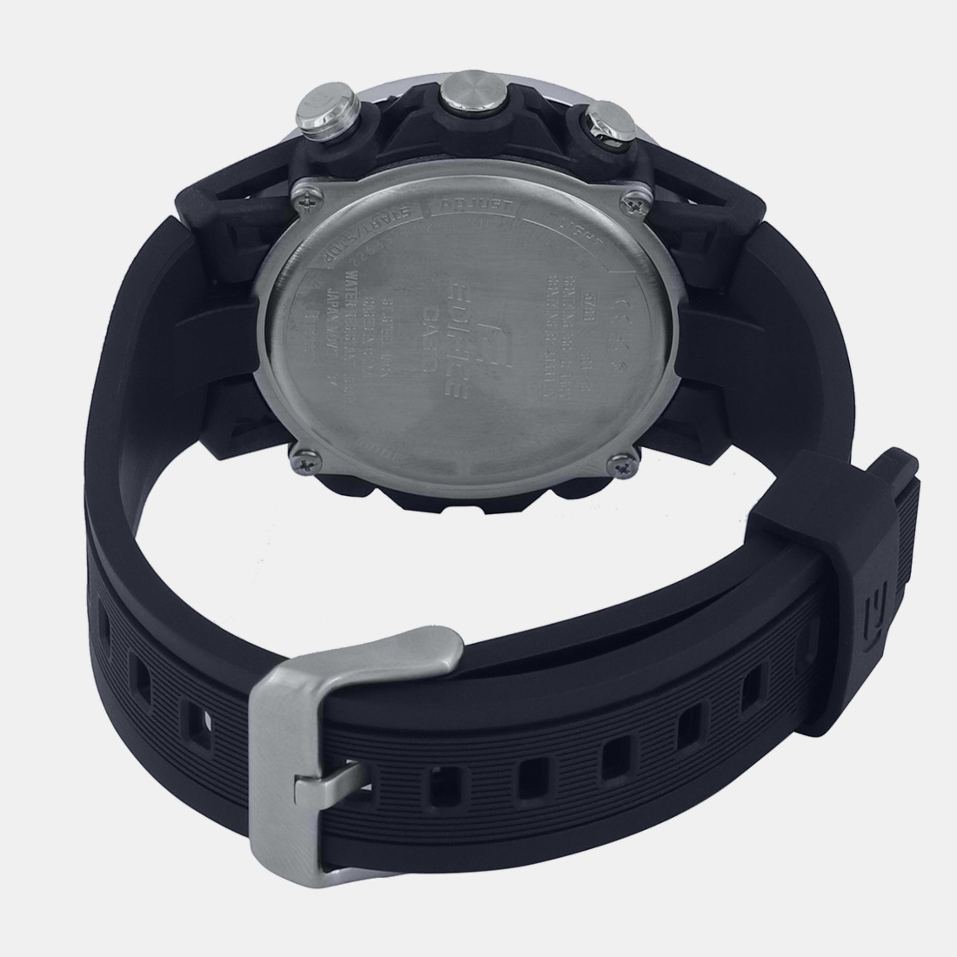 Edifice Men Quartz Black Dial Analog-Digital Resin Watch ED578