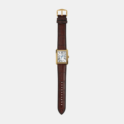 Carraway Men Quartz Silver Dial Analog Leather Watch FS6011