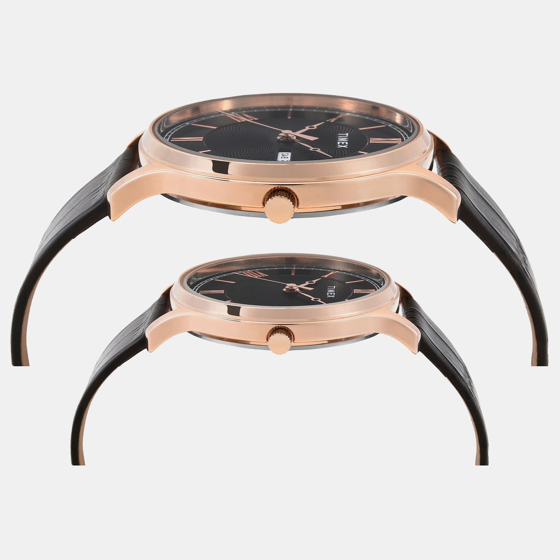 Classics Couple Quartz Black Dial Analog Leather Watch TW00PR301
