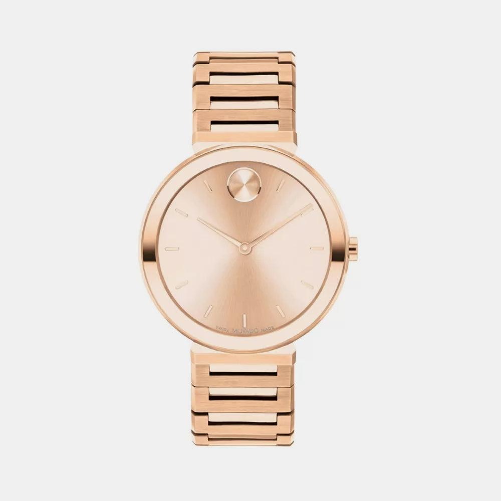 Bold Women Quartz Rose Gold Dial Analog Stainless Steel Watch 3601147