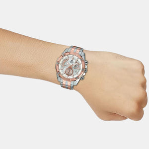 Edifice Men Quartz Rose Gold Dial Chronograph Stainless Steel Watch EX429
