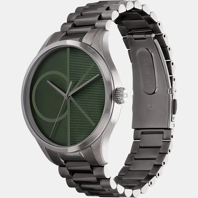 Ck Iconic Unisex Quartz Green Dial Analog Stainless Steel Watch 25200164