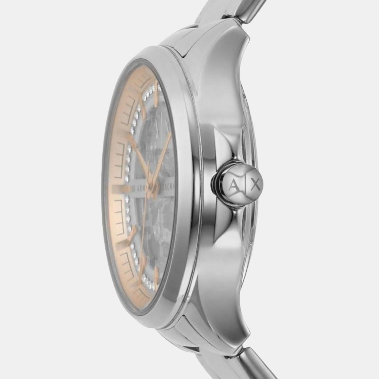 Hampton Women Automatic Silver Dial Analog Stainless Steel Watch AX5261
