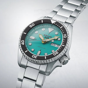 5 Sports Men Automatic Green Dial Analog Stainless Steel Watch SRPK33K1