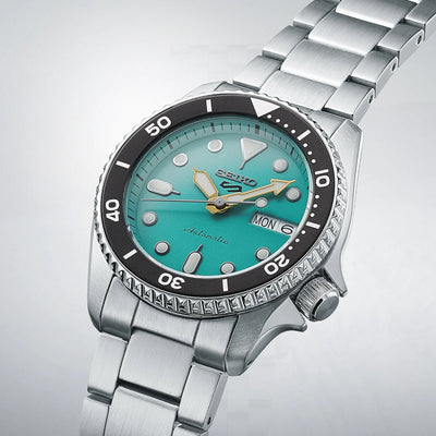 5 Sports Men Automatic Green Dial Analog Stainless Steel Watch SRPK33K1