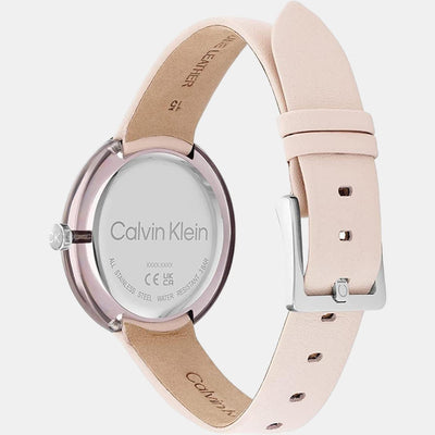 Circular Women Quartz Pink Dial Analog Leather Watch 25200021